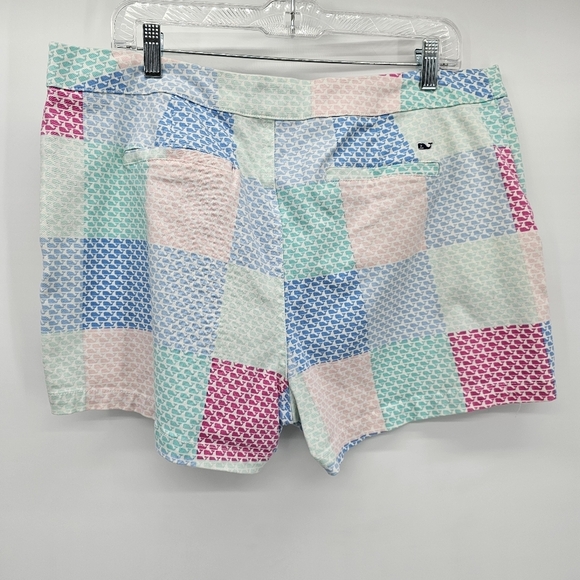 Vineyard Vines for Target Patchwork Whale Shorts Pink Blue Womens size 14 - Picture 4 of 8